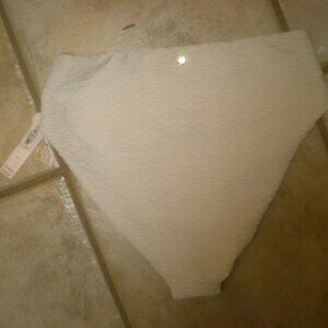 VICTORIA'S SERET  Bathing Suit Bottoms Bikini  NWT  Size Small White Hi-waist